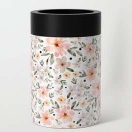 Blush Jewels Watercolor Floral Can Cooler