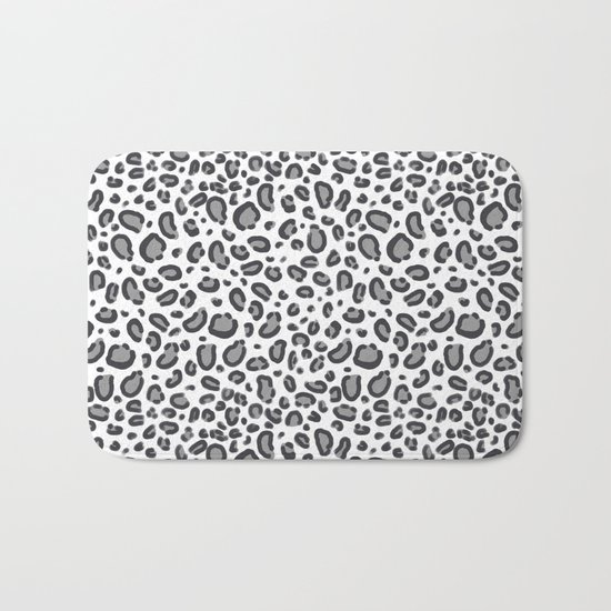 Cheetah pattern animal spots animal print pattern minimal black and white Bath Mat