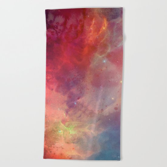 Watercolor space #4 Beach Towel