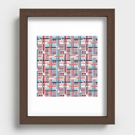 Crisscrossed checks red and blue Recessed Framed Print