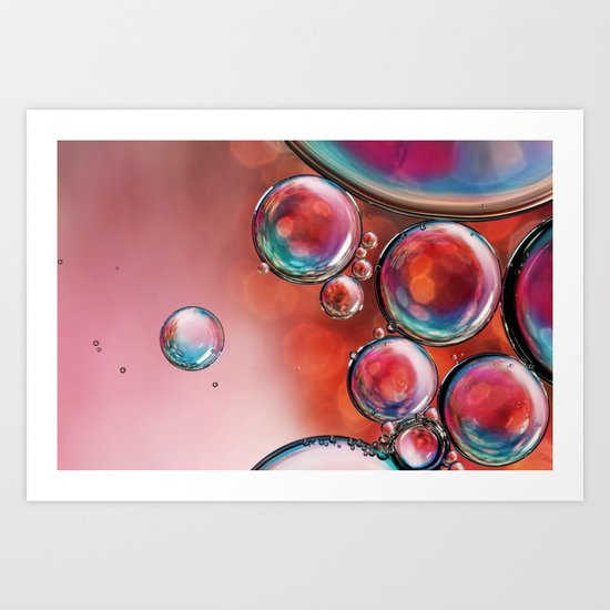 Multi-Coloured Sparkle Bubble Abstract Art Print