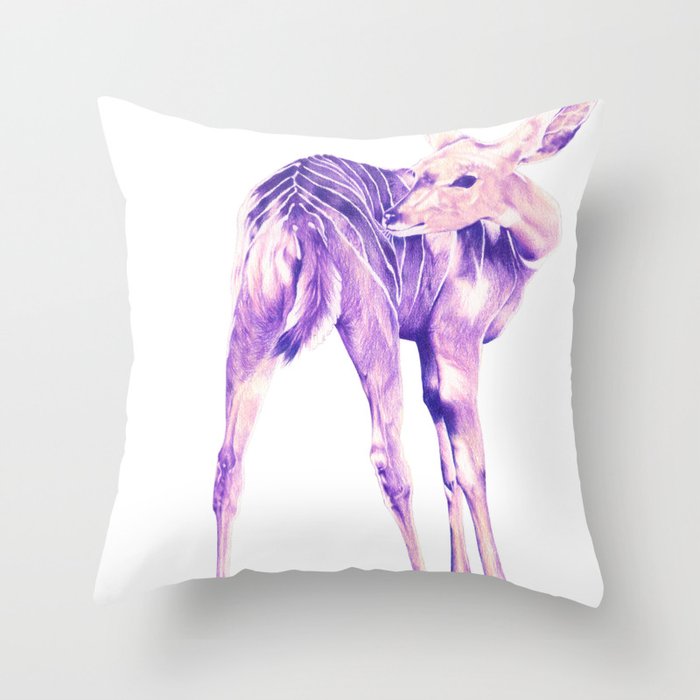 Purple Kudu Throw Pillow
