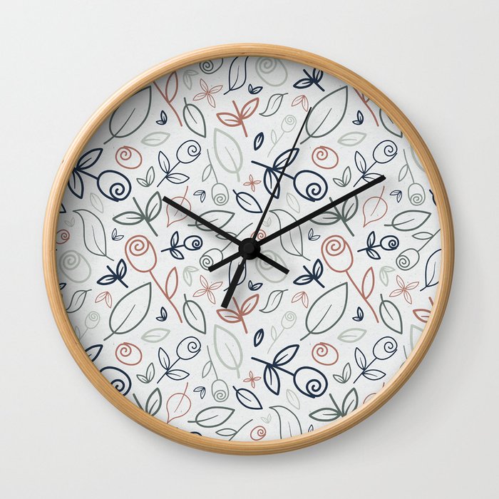 Roses and Leaves Light Wall Clock