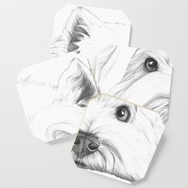 West Highland White Terrier, Westie Portrait, Cute dog Coaster
