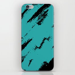 Abstract Charcoal Art Black Teal Blue Green iPhone Skin