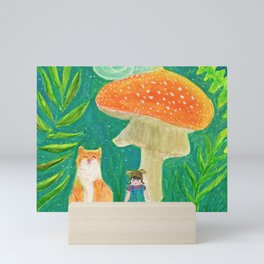 Mushroom Forest Friends Mini Art Print