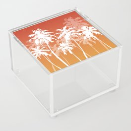 Summer Vibes Retro Minimalistic Vintage Palm Tree Design  Acrylic Box