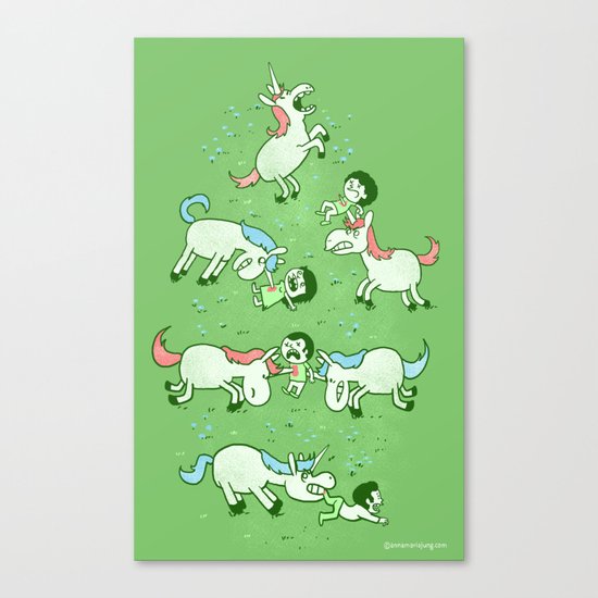 Angry Unicorns Canvas Print