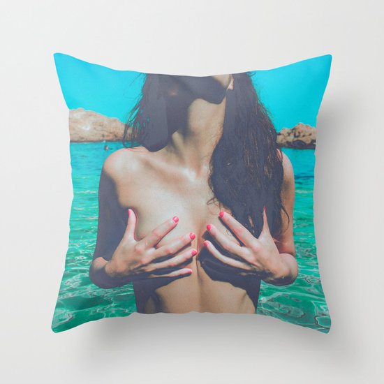 Sexy beach Throw Pillow