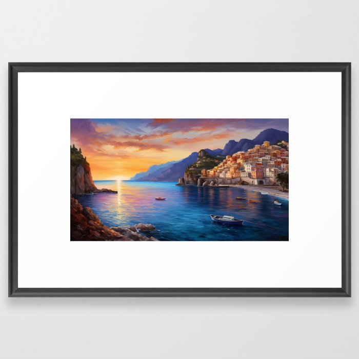 view of the Amalfi coast Italy Framed Art Print