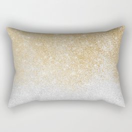 Gold and Silver Glitter Ombre Luxury Design Rectangular Pillow