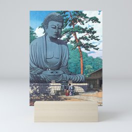 The Great Buddha At Kamakura - Vintage Japanese Woodblock Print Art Mini Art Print