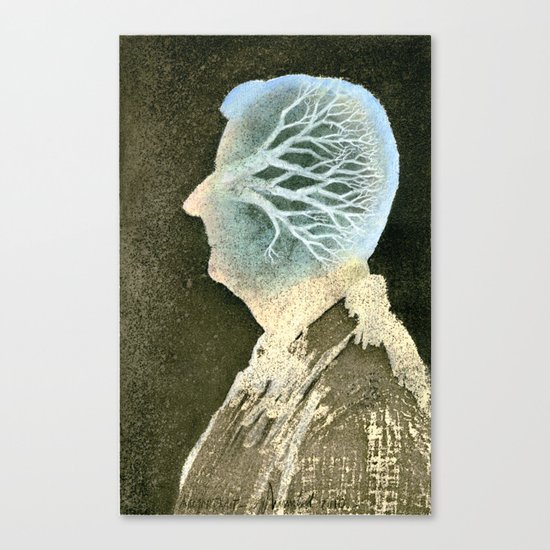 Self-portrait with a tree Canvas Print