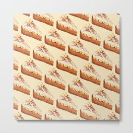 Banoffee Pie Pattern - Cream Metal Print