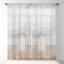 There's a Ghost in the Meadow Sheer Curtain