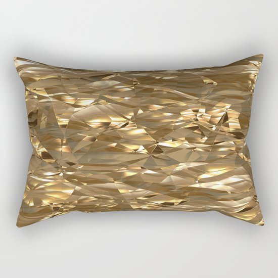 Golden Crinkle Rectangular Pillow