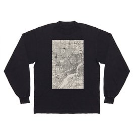 USA, Toledo - Black & White City Map Long Sleeve T-shirt