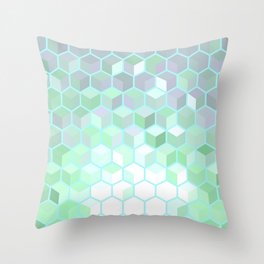 Hexagon Cube Tiles 64 Throw Pillow