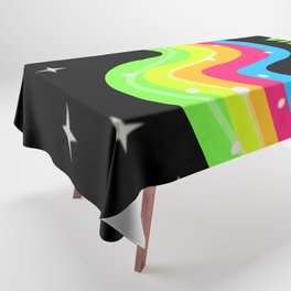 Good vibes. Colourful wave. Night positive  Tablecloth