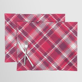 Retro Valentine's tartan texture red burgundy pattern Placemat