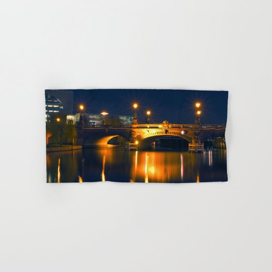 BERLIN NIGHT on the RIVER SPREE Hand & Bath Towel