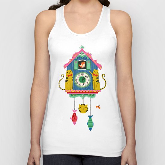 Cuckoo Clock Cats Unisex Tank Top