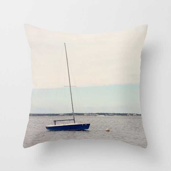 Alone on the Bay Throw Pillow
