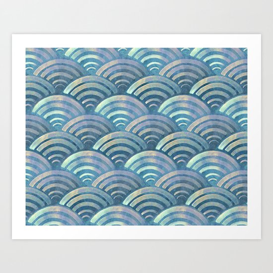 Colorful fish scales pattern Art Print