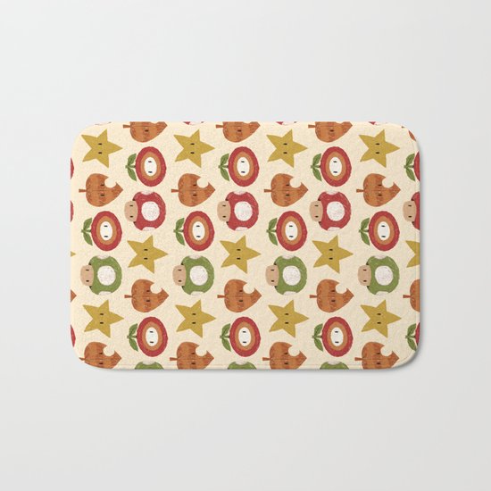 mario items pattern Bath Mat