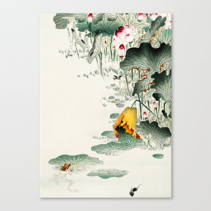 Frog in the swamp - Vintage Japanese Woodblock Print Art Canvas