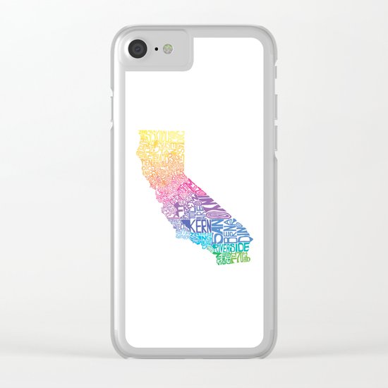 Typographic California - Springtime Clear iPhone Case