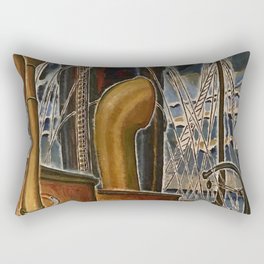 Trans-Atlantic Journey; Taking in the Morning Sights Deck-side nautical WPA landscape painting  Rectangular Pillow