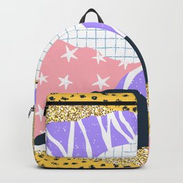 Abstract pink glitter scrapbook texture pattern Backpack