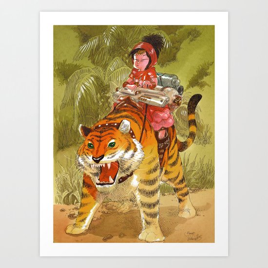 Fluo Tiger Art Print
