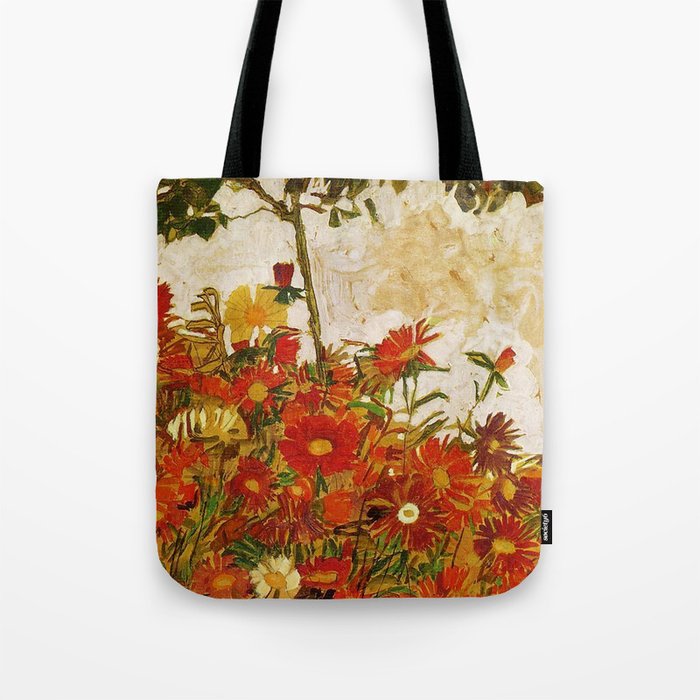 Egon Schiele Field of Flowers 1910 Tote Bag