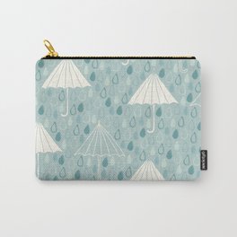 Rainy day - umbrellas and rain Carry-All Pouch