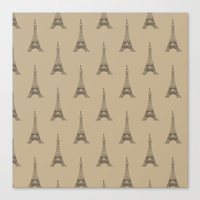 Eiffel Tower Paris (khaki)  Canvas Print