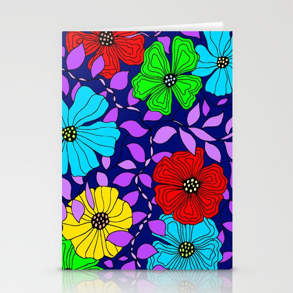 Flower party 4 Stationery Cards