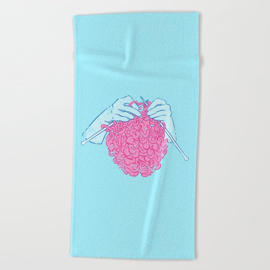 Knitting a brain Beach Towel