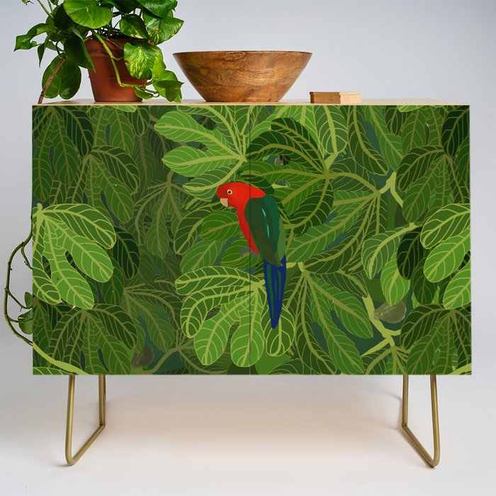 King Parrot in the Fig Tree Credenza