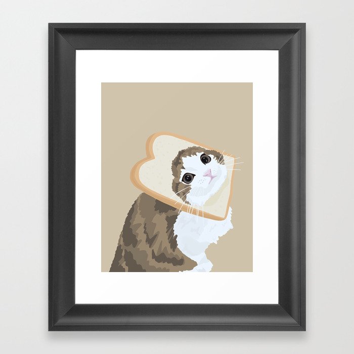 Breadface Cat Framed Art Print
