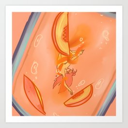 Peachy Art Print | Peachy, Jar, Digital, Girl, Peach, Woman, Painting, Fruit, Fruity 