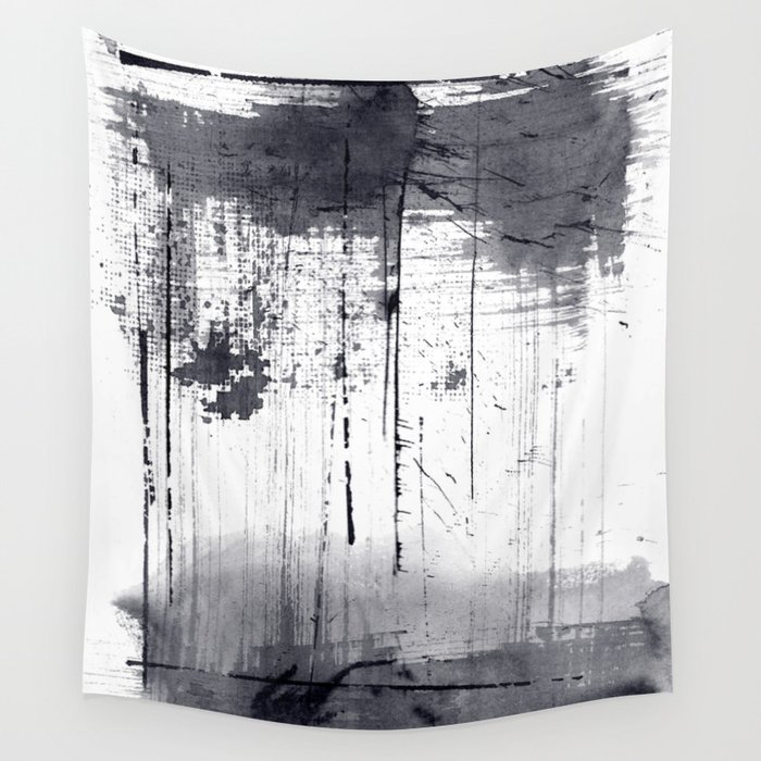 ink explorations (019) - abstract black india ink painting Wall Tapestry