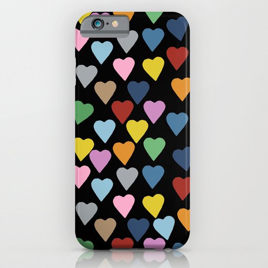 Hearts #3 Black iPhone & iPod Case