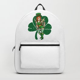 Green Fairy With Cloverleaf - Irish Beauty Backpack | Cloverleaves, Alcohol, Graphicdesign, Fourleafclover, Irishbar, Rainbow, Unicornhead, Greenbeer, Tie, Iloveirish 