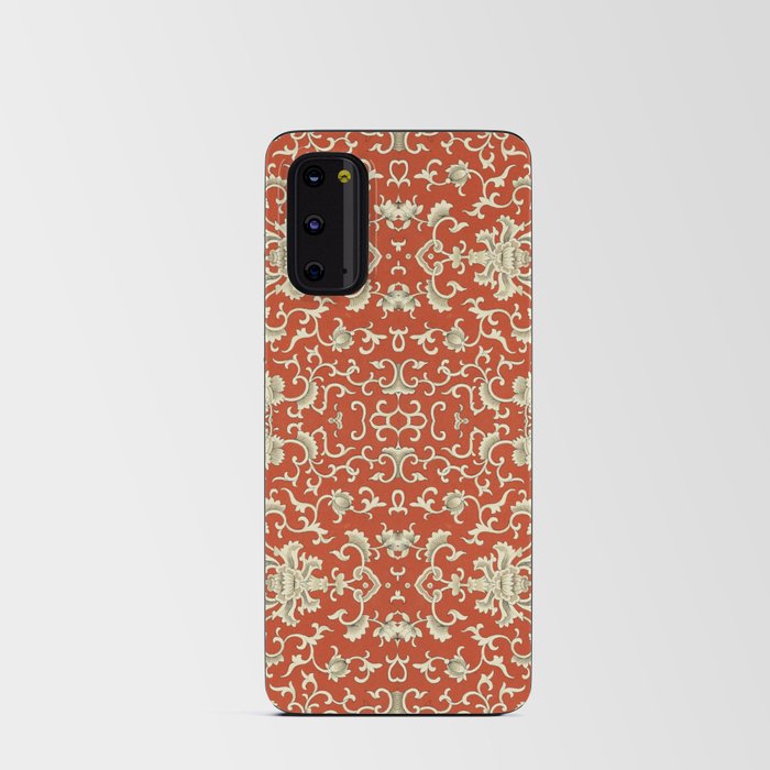 William Morris Tribute Pattern Red Beige Floral Android Card Case