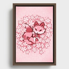 Cherry Blossom Fox Framed Canvas