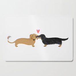 Cute Wiener Dogs with Heart | Dachshunds Love Cutting Board