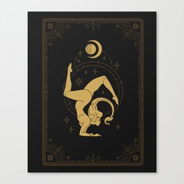 Scorpio Zodiac Sign Tarot Pieces Mermaid Bohemian Art Deco Gold and Black Canvas Print