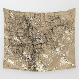 Santa Rosa, USA - Retro City Map Painting Wall Tapestry